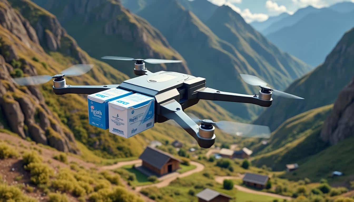 découvrez comment la livraison par drone révolutionne la distribution d'urgence de produits d'hygiène, apportant un soutien vital aux zones isolées.