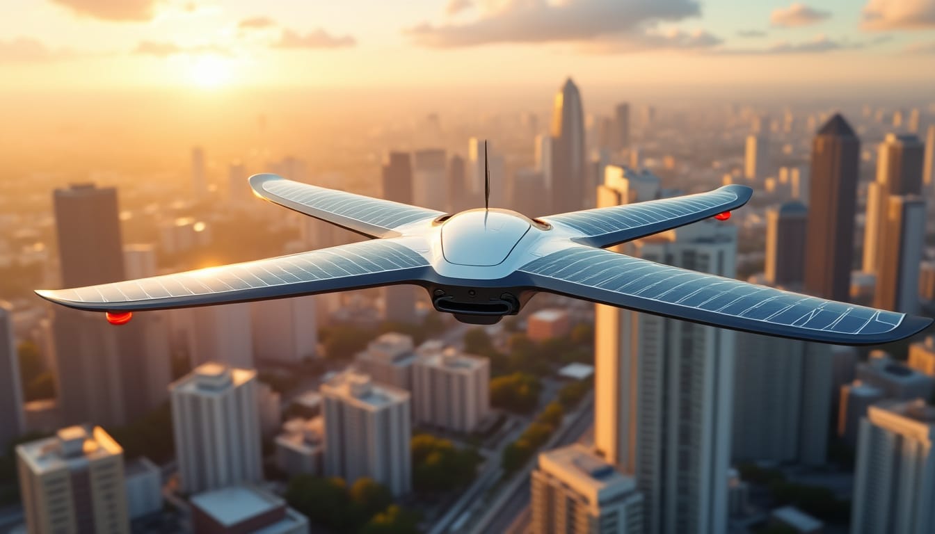 découvrez comment l'intégration de panneaux solaires flexibles permet de prolonger la durée de vol des drones de livraison coursier, améliorant ainsi leur efficacité et autonomie.