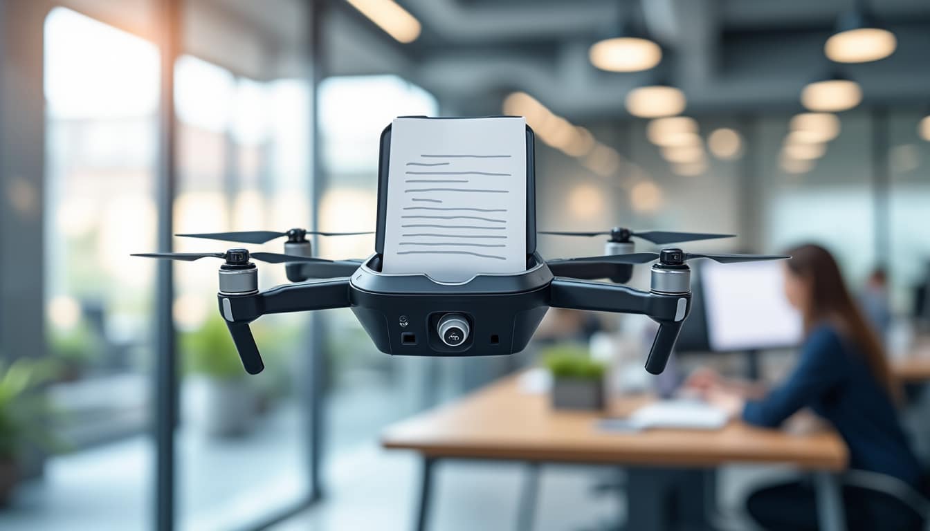 découvrez comment le micro-aéronef révolutionne le transport intra-muros sécurisé de documents confidentiels, offrant une solution innovante de drone livraison fiable et efficace.